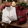 Disney Dogs Christmas Embroidered Sweatshirt Cozy Holiday Outfit Women 25 M10 img