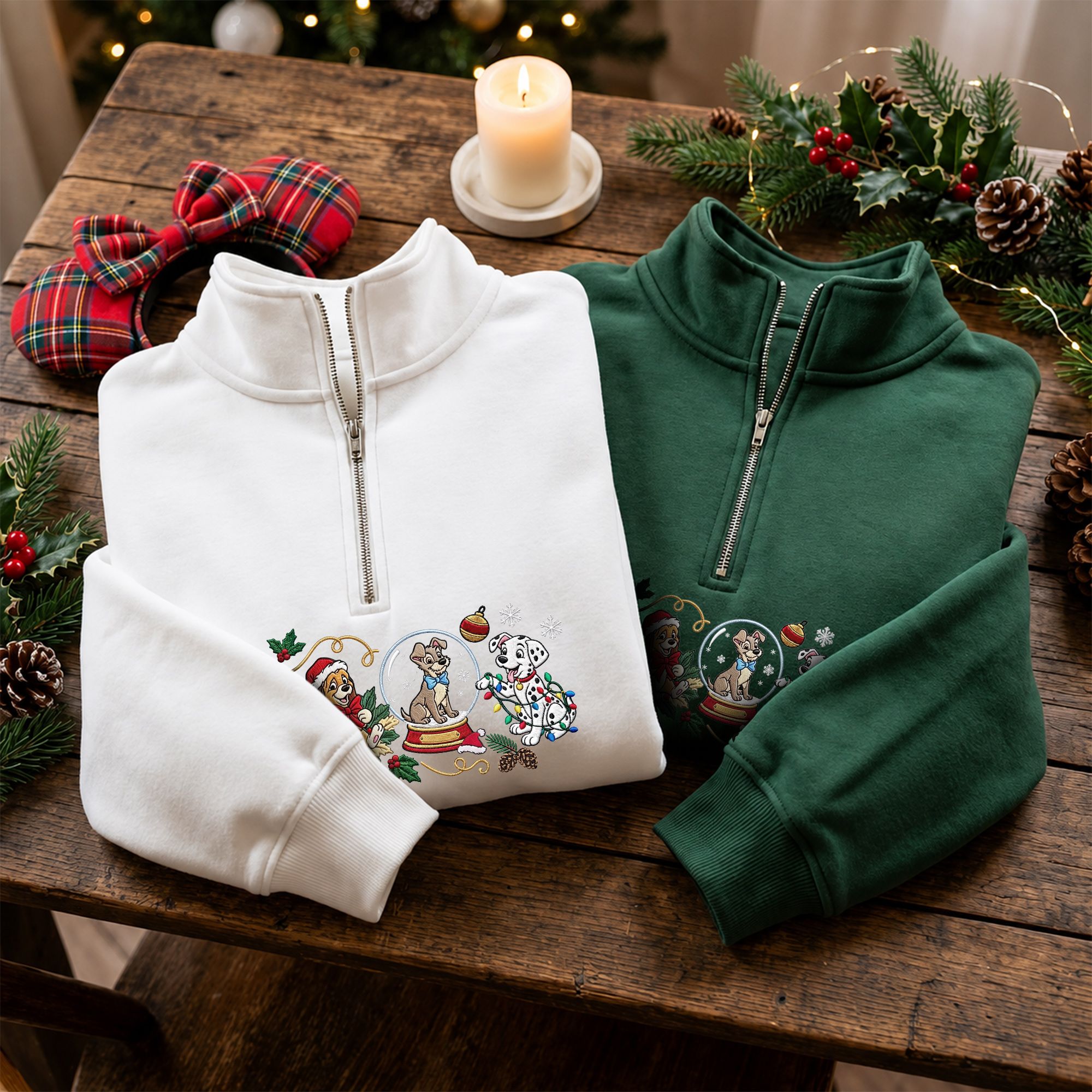 Disney Dogs Christmas Embroidered Sweatshirt Cozy Holiday Outfit Women 9 Disney Dogs Christmas Embroidered Sweatshirt Cozy Holiday Outfit Women