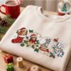 Disney Dogs Christmas Embroidered Sweatshirt Cozy Holiday Outfit Women 22 M13 img