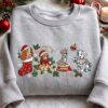 Disney Dogs Christmas Embroidered Sweatshirt Cozy Holiday Outfit Women 29 M6 img